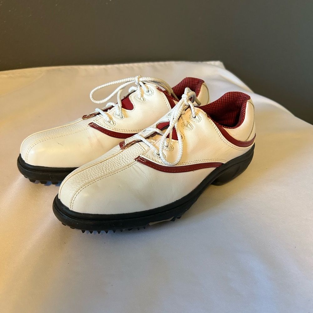 FootJoy White and Red Men's Athletic Golf Shoes
